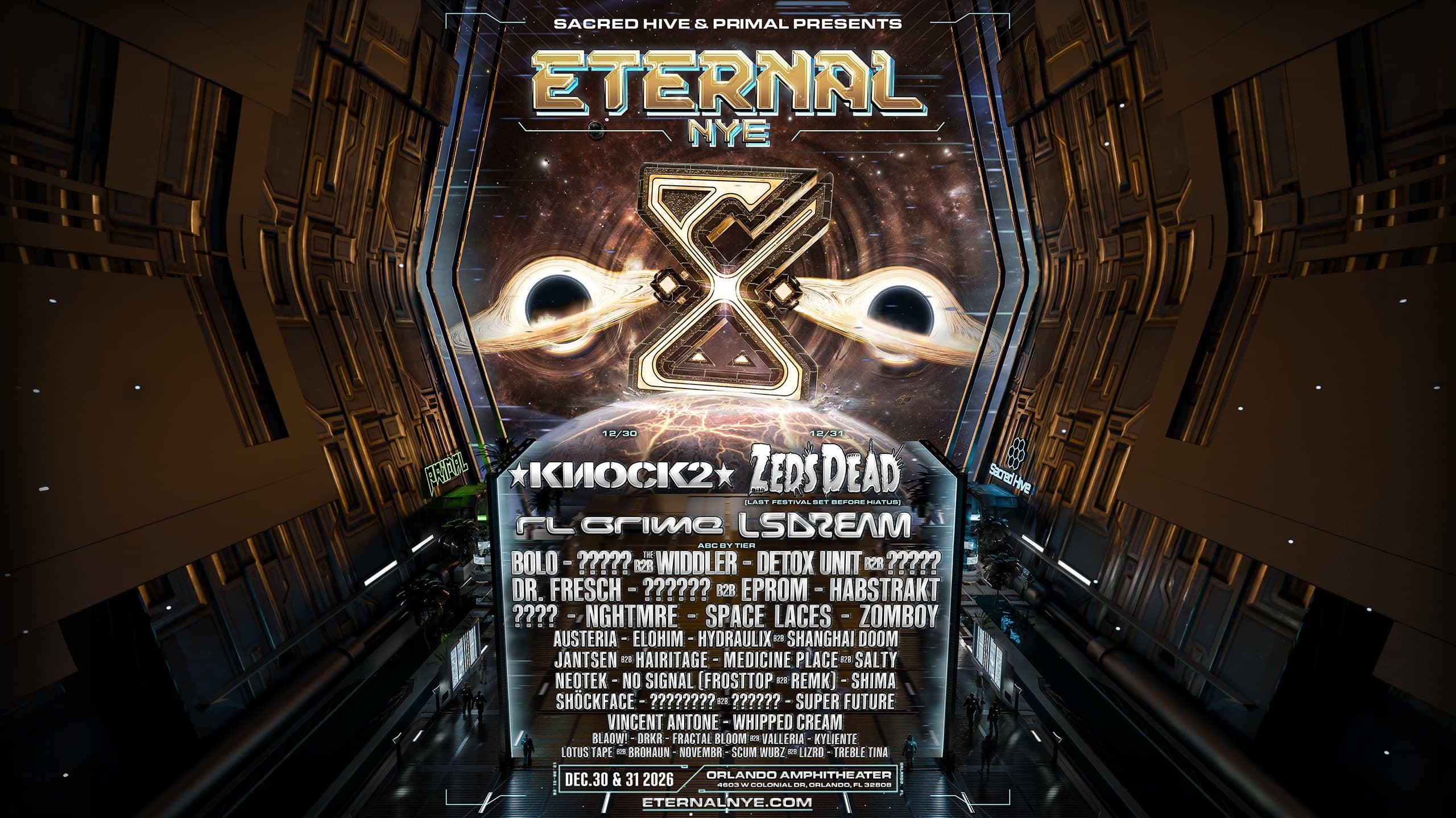 The Eternal NYE 2026 lineup poster